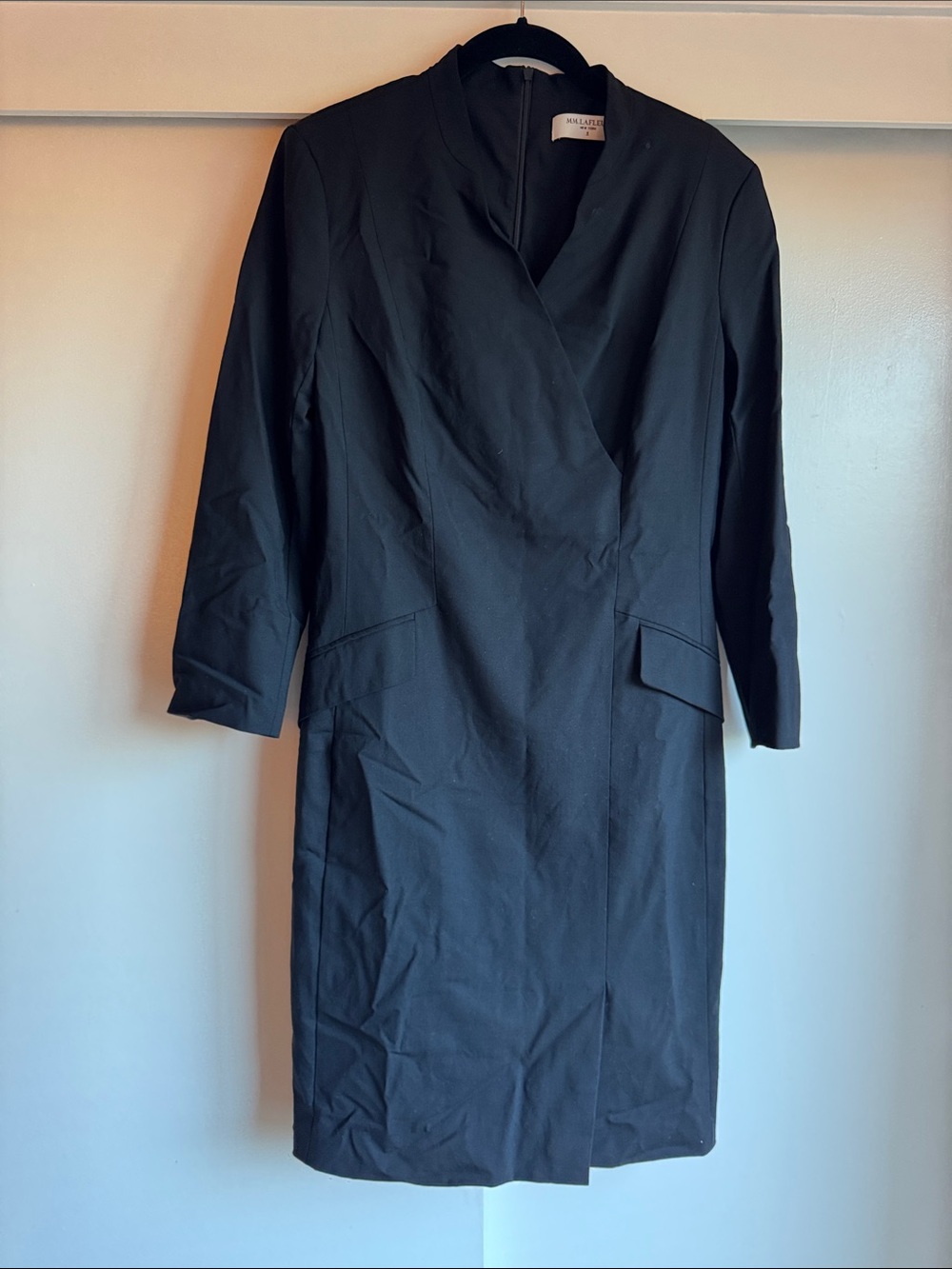 MM.LaFleur Black Long-Sleeve Wrap Dress